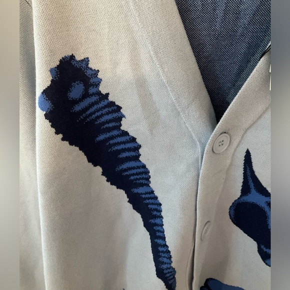 SANDRO PARIS. Jacquard Seashell Cardigan. Men’s SMALL. Women’s Medium-8. - Picture 7 of 9